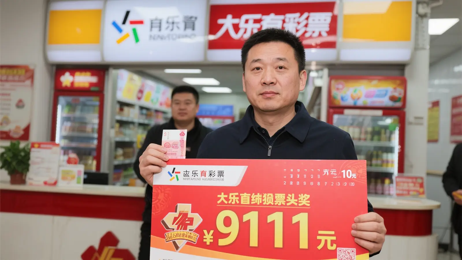 男子10元喜中大乐透911万，兑奖时坦言：家人还不知情